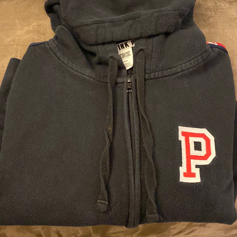 Pink zip up crop hoodie